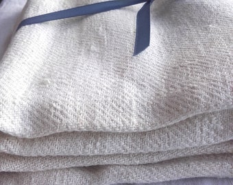 Vintage French Fabric Woven Chanvre organic primitive linen 19th century hemp textile