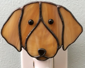 Stained Glass Golden Retriever Dog Night Light