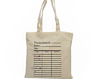 Library card tote bag. Library card with day due stamps handbag. Book Bag. Library bag. Market bag