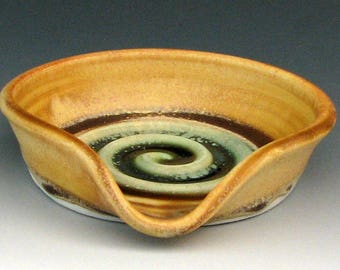 SMALL SPOON REST #12 - Ceramic Spoon Holder - Ceramic Spoon Rest - Pottery Spoon Rest - Spoon Dish - Spoon Plate - Studio Pottery