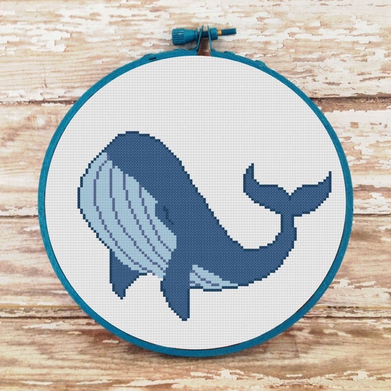 Cross stitch pattern modern whale cross stitch pattern Cute