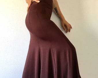 Brown 3 ruffled skirt