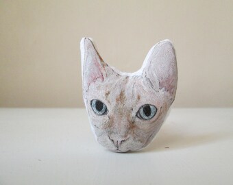 sphynx cat gift idea for cat lover for pet owner animal brooch handpainted