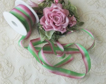 Hand Dyed Silk Ribbon (13mm) 1/2 inch - 5 yards - Ribbonwork, Embroidery, Sewing, Crafts