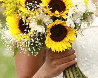 Sunflower Bridal Bouquet/Sunflower and Gerbera Daisy Bridal Bouquet