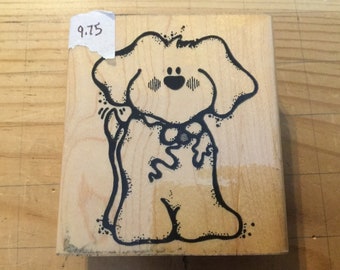 D.o.t.s. Wooden stamp Q 146 wags the puppy