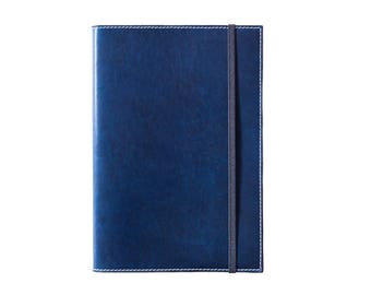 Leuchtturm1917 Leather Journal, Refillable Journal, Horween Leather Sketchbook, Personalized ArtBook, Cobalt Blue Leather Journal