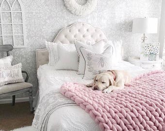 Chunky Knit Blanket, Chunky Knit Throw Blanket, Chunky Knit, Chunky knit Throw, Chunky Throw, Arm Knit Blanket