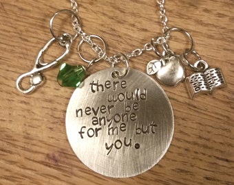 Anne of Green Gables-Anne and Gilbert hand stamped necklace-Anne Shirley and Gilbert Blythe