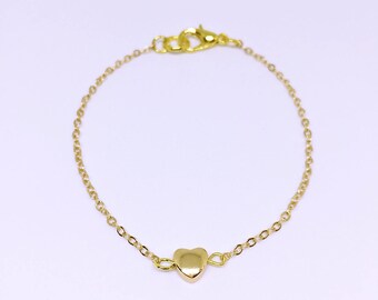 Dainty Gold Heart Bracelet