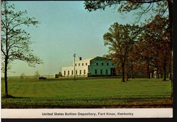 United States Bullion Depository + Fort Knox, Kentucky + Vintage Souvenir Postcard