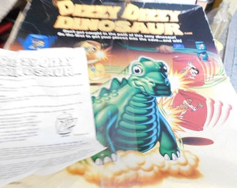 Dizzy Dizzy Dinosaur Game, Vintage 80s Board Game, Vintage Child's Game, Vintage Board Game, Family Game Night,