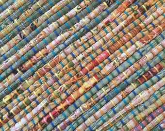Hand Woven Soft Spring Patchwork Table Runner - 15" x 40"