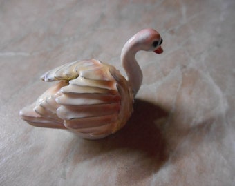 Handpainted Decorative Enamel thimble collectible "swan"