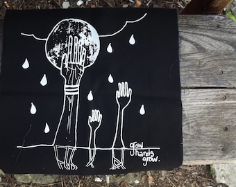 Grow Hands Grow - Hand Screen Printed Black Back Patch