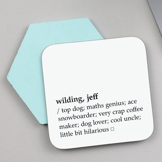 Dictionary Definition Coaster Personalised Coaster Custom