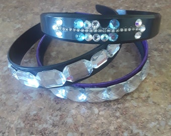 Black rhinestones headbands