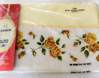 NOS Cannon Double Flat Top Sheet