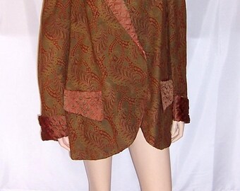 Men's-Victorian Era-Paisley Jacket with Satin Trim