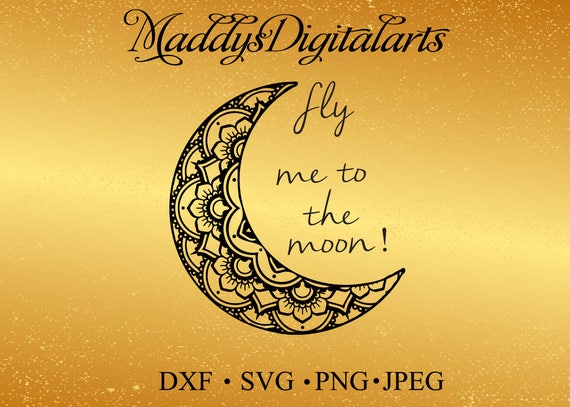 Download Mandala moon Decorative moon SVG Vector svg for