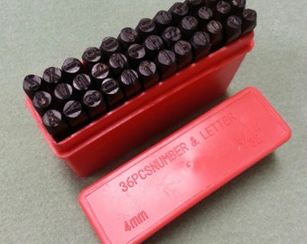 4 mm Alphabet and Number Stamp Set