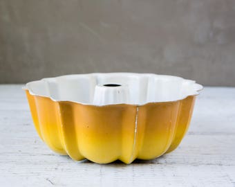Yellow Ombre Metal Bundt Pan-Food Photography Prop