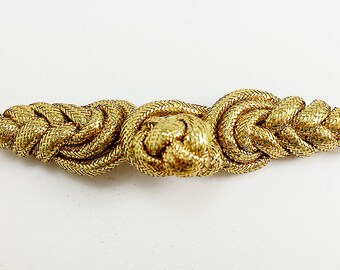 Frog Closure, Metallic Gold Rope, 4" x 1" -0872