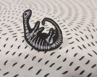 Dino Pin - Enamel Pin | Lapel Pin | Pin badge | Dinosaur pin | Skeleton pin | Jurassic | Soft enamel pin | black plated pin | prehistoric