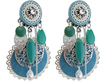 Divine turquoise clip earrings