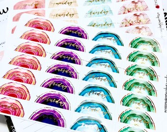 FOILED- Geode Date Covers / planner stickers