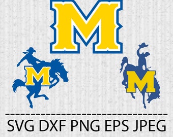SVG McNeese State Cowboys Logo Vector Layered Cut File Silhouette Cameo Cricut Design Template Stencil Vinyl Decal Tshirt Transfer Iron on