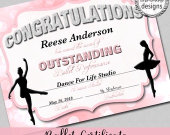 Dance certificate | Etsy