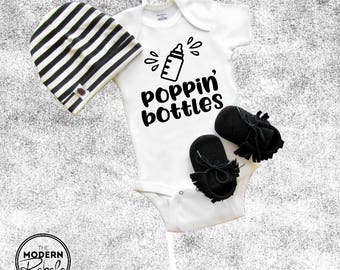 Baby Onesie® Poppin' Bottles Baby Shower Gift Funny Onesie®, Cool Newborn onesie®, Baby Girl Baby Boy Birthday gift Cool Onesie®, Toddler