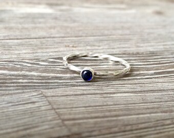 Sapphire ring, blue stone stacking ring, september birthstone ring, sapphire stacking ring, blue stone stacker ring, blue gemstone ring,