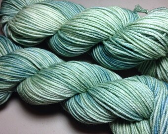Sage DK weight hand dyed yarn with free pattern!