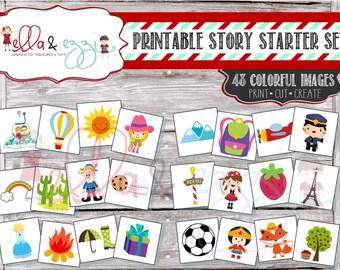 Story Starter Set, PRINTABLE Story Starter, Story Stones, Montessori, Educational Toy, Quiet Time, Quiet Book, PDF File