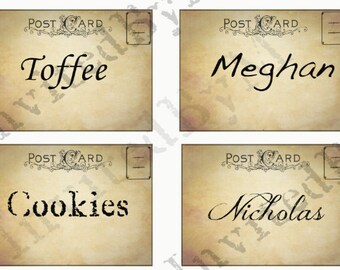 Vintage Post Card Place Cards/Labels
