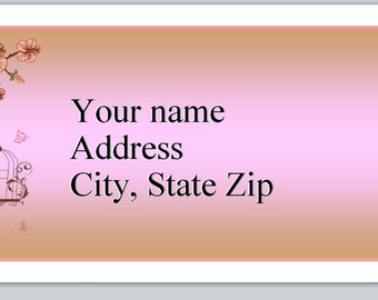 30 Personal Return Address Labels Birds Birdcage (p 199)
