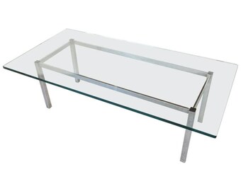 Chrome and Glass Rectangular Coffee Table