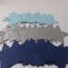 Silver Glitter, Blue & Navy Stars - Gift Tags - Favors - Star Die Cuts - Card Making - Wedding Wish Tags - Baptism - 45 tags