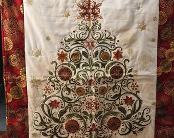 Metallic gold Christmas tree Wallhanging