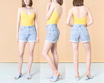 HIGH WAIST SHORTS 90S light wash jean denim women G A P gap vintage spring summer / Size 8 / 29 Inch Waist