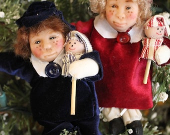 Victorian Polymer Children Ornaments In Finery