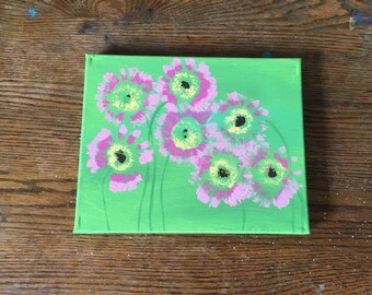 Original abstract flower painting