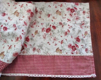 cotton WAVERLY Garden Room valance-curtain, floral, gingham check