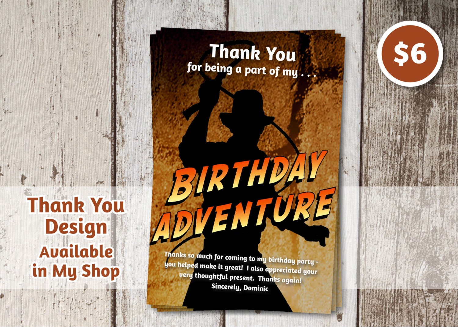Invitation for Indiana Jones Themed Birthday Party - Instant file