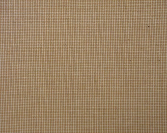 Cotton Homespun Fabric | Primitive Fabric | Rag Quilt Fabric | Doll Making Fabric | Wheat Fine Check Fabric | Woven Cotton Fabric