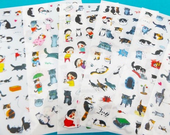 Cat Stickers // 200+ Planner Stickers • Kawaii Stationery • Bullet Journal Stickers • Scrapbooking • Diary Sticker • Cute Stickers • Crafts