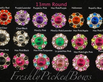 5 MULTI Acrylic Rhinestone buttons size 13mm YOU choose