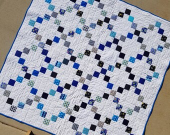 Hand made baby/child/lap blue Irish Chain Quilt